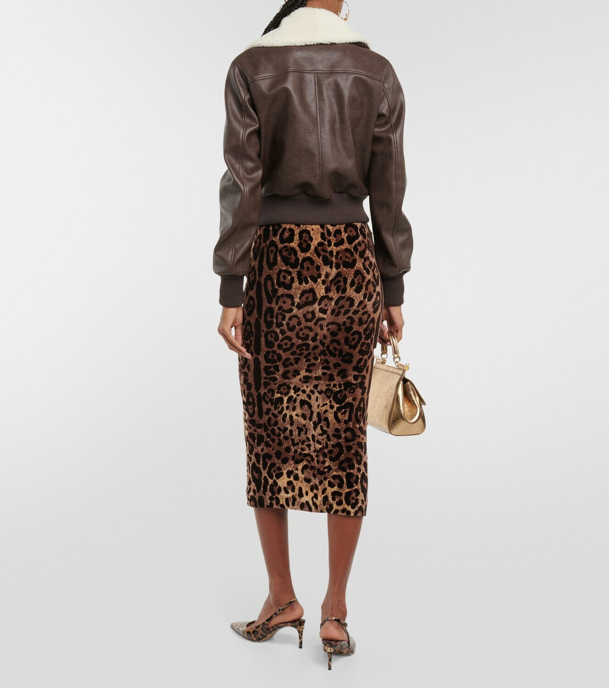 Dolce&Gabbana Cropped faux leather jacket
