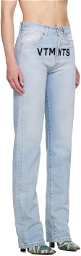 VTMNTS Blue Embroidered Jeans