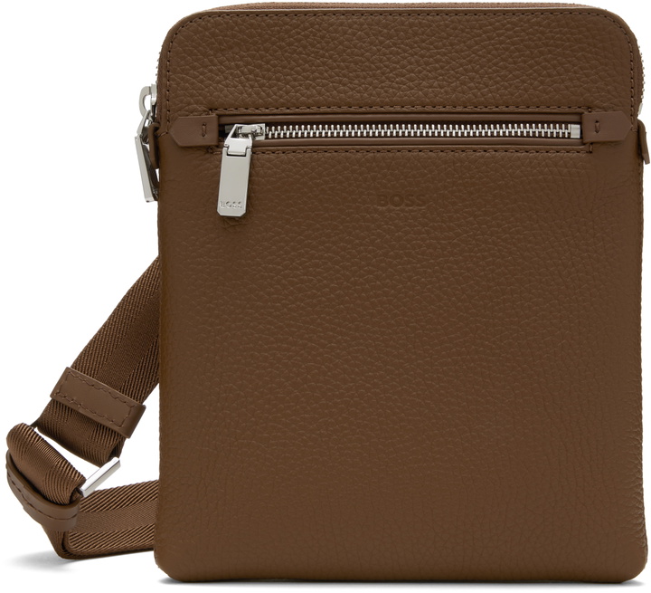 Photo: BOSS Brown Envelope Embossed Logo Bag