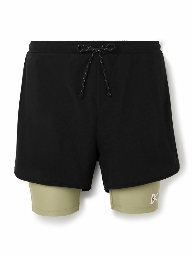 Photo: DISTRICT VISION - Layered Straight-Leg Logo-Print Shell and Stretch Recycled-Jersey Shorts - Black