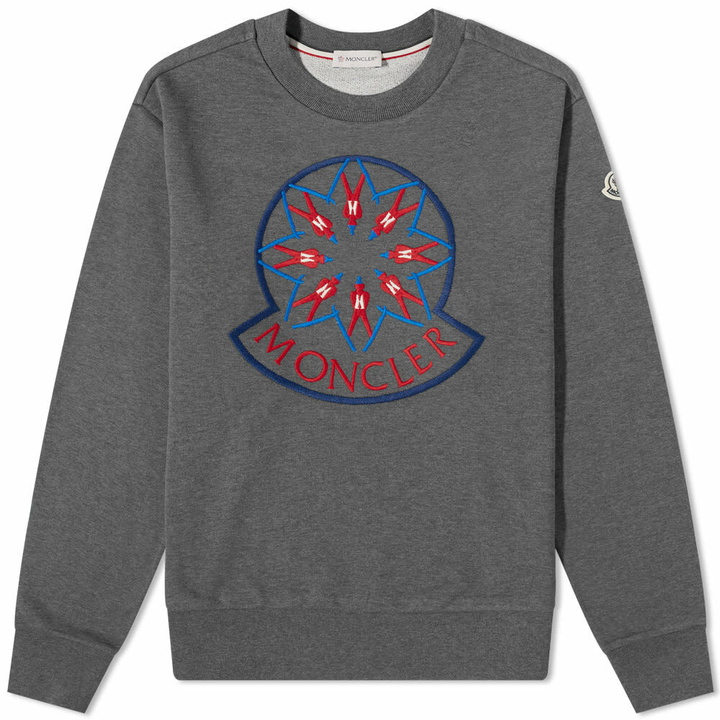 Photo: Moncler Men's Snowflake Logo Crew Sweat in Grey