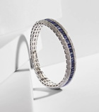 Shay Jewelry Diamond Pave Scales Stretch 18kt white gold bracelet with sapphires and diamonds