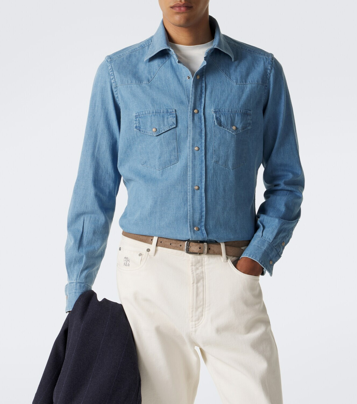 Eleventy Denim Western shirt