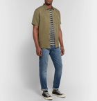 FRAME - Mélange Striped Tech-Jersey T-Shirt - Men - Gray