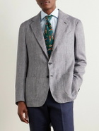J. Mueser - Waverly Herringbone Linen and Wool-Blend Blazer - Blue