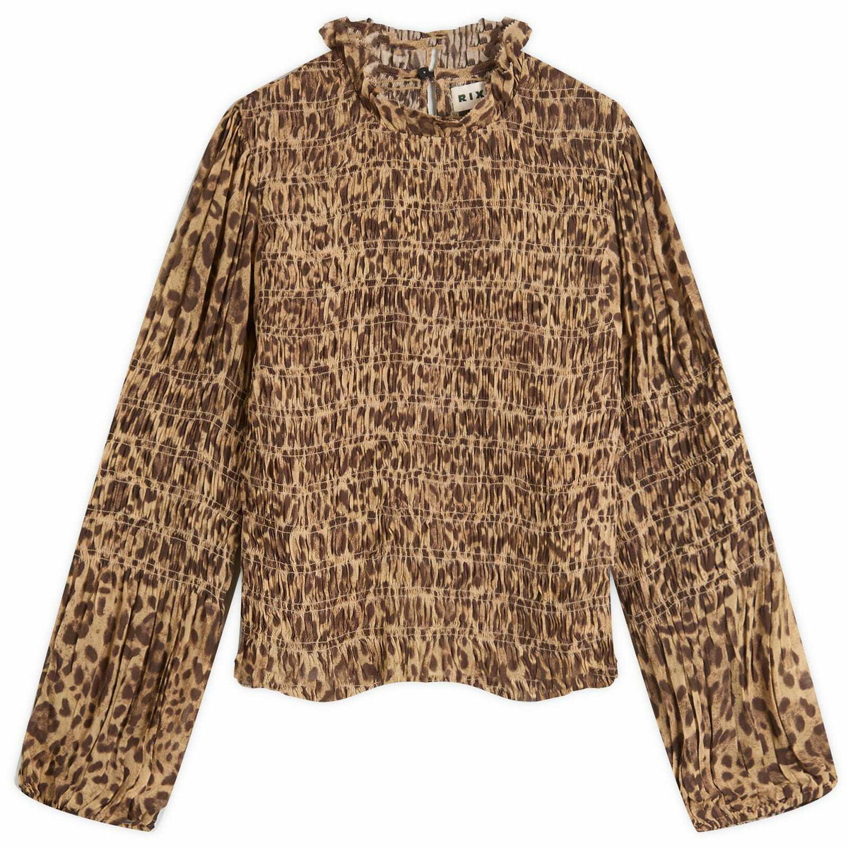 RIXO Women's Gardenia Mila Leopard Top in Brown