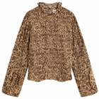 RIXO Women's Gardenia Mila Leopard Top in Brown