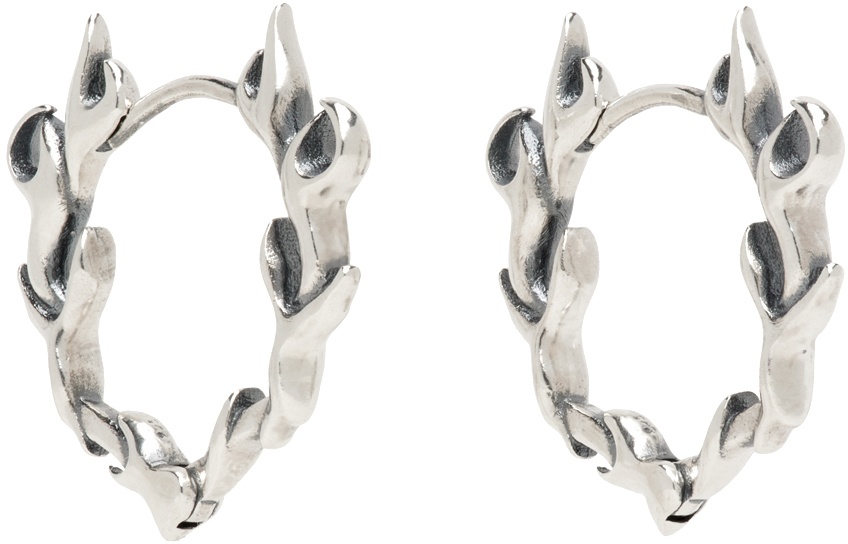 KUSIKOHC Silver Flame Earrings