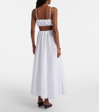 Staud Milano pleated cotton maxi skirt