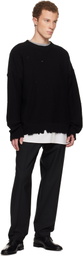 MM6 Maison Margiela Black Distressed Sweater