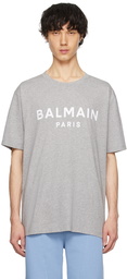 Balmain Gray Printed T-Shirt