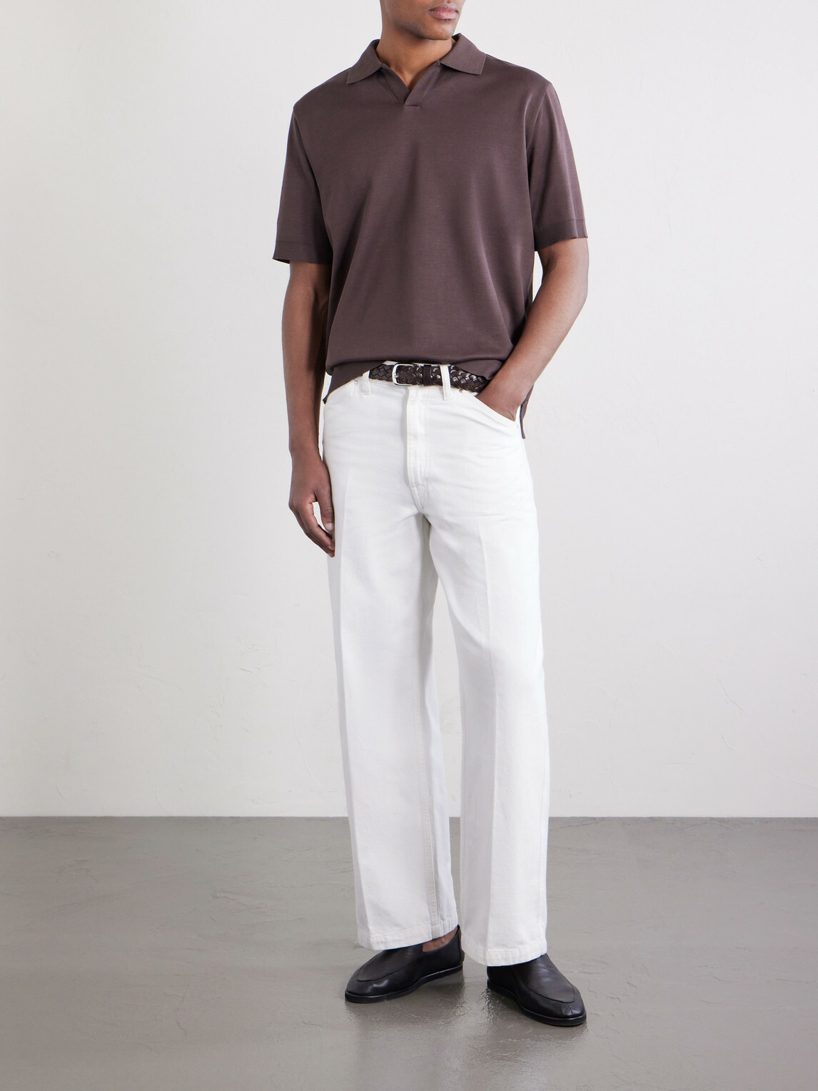 Herno - Cotton Knitted Polo Shirt - Brown