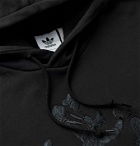 adidas Originals - Disney Embroidered Loopback Cotton-Jersey Hoodie - Black