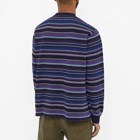 Beams Plus Men's Long Sleeve Indigo Native Stripe T-Shirt in Purple