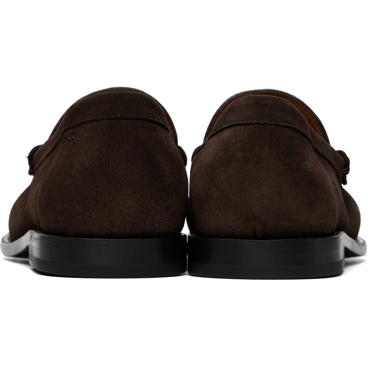 BOSS Brown Penny-Trim Suede Loaferts
