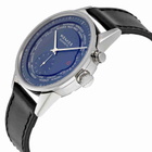 Nomos Zurich Weltzeit Nachtblau Blue Dial Black Leather Mens Watch 807