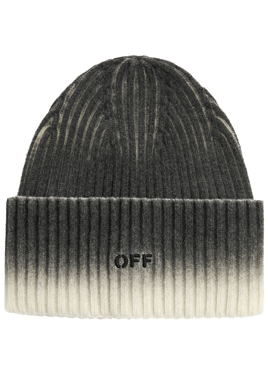 帽子 off-white arrows beanie black Off-White Black and White Wool Arrows Beanie Off-White