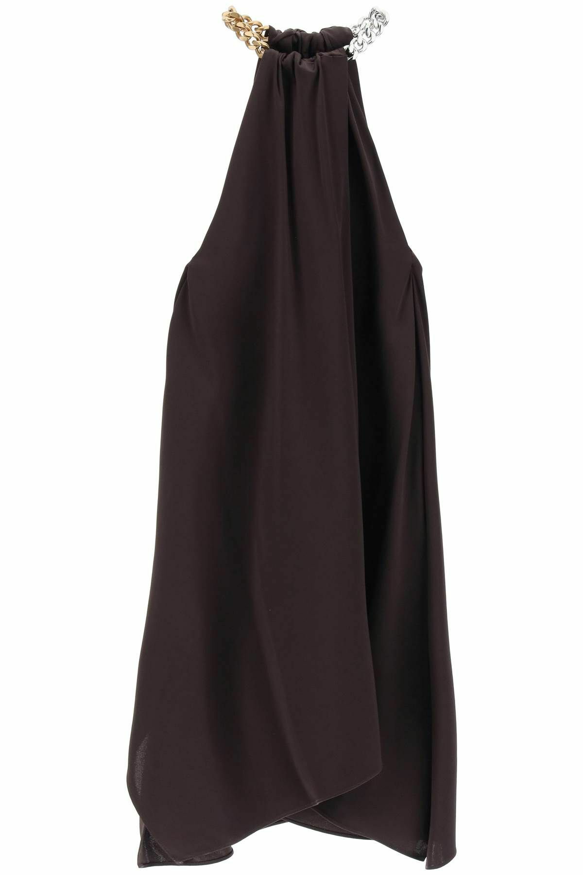 STELLA MCCARTNEY ワンピース Satin midi dress1052168 STELLA MCCARTNEY Lace-trimmed satin midi dress | NET-A-PORTER