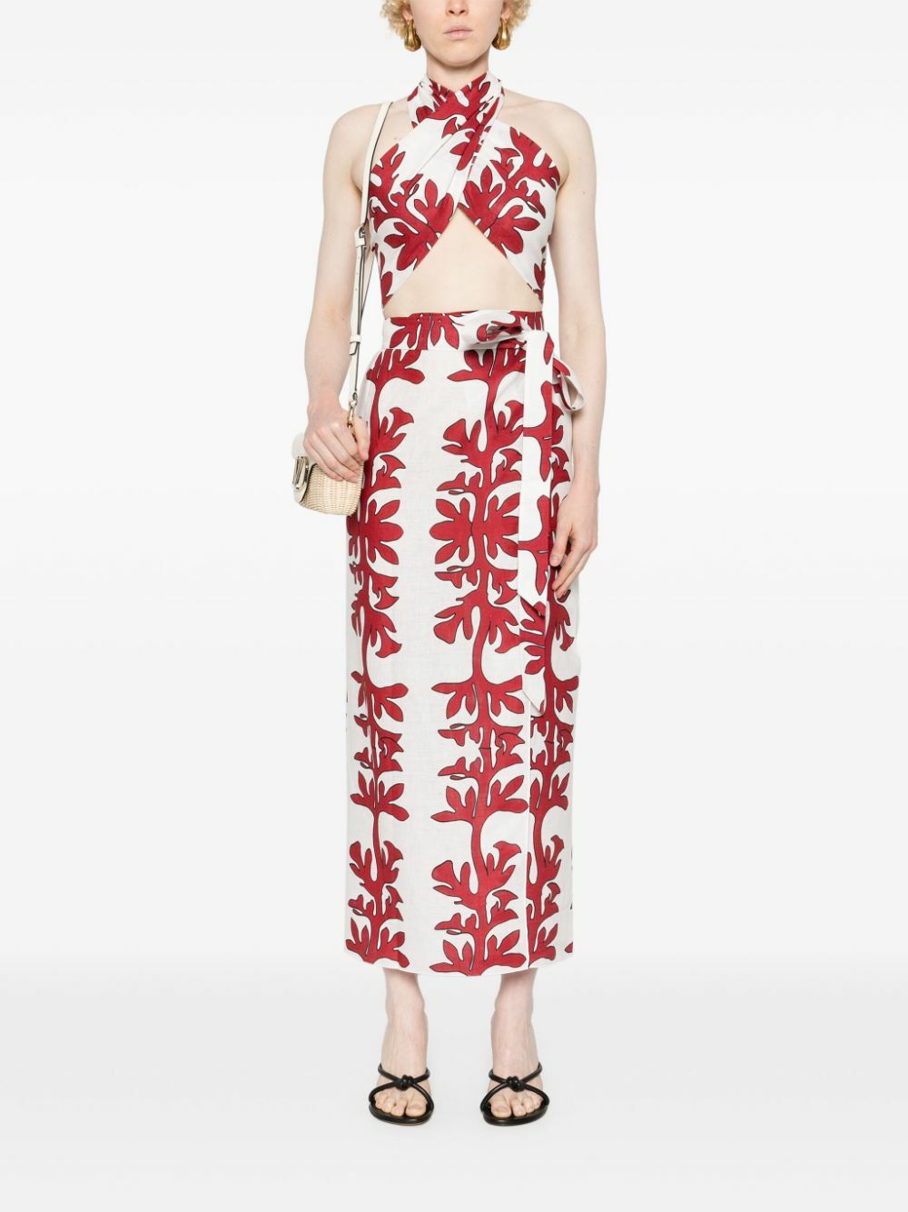 Maison La Plage Red Tuscany Cotton Skirt And Top Set
