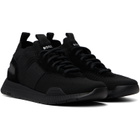 BOSS Black Suede Trim Knitted Upper Sneakers