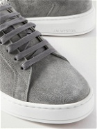 J.M. Weston - Leather-Trimmed Suede Sneakers - Gray
