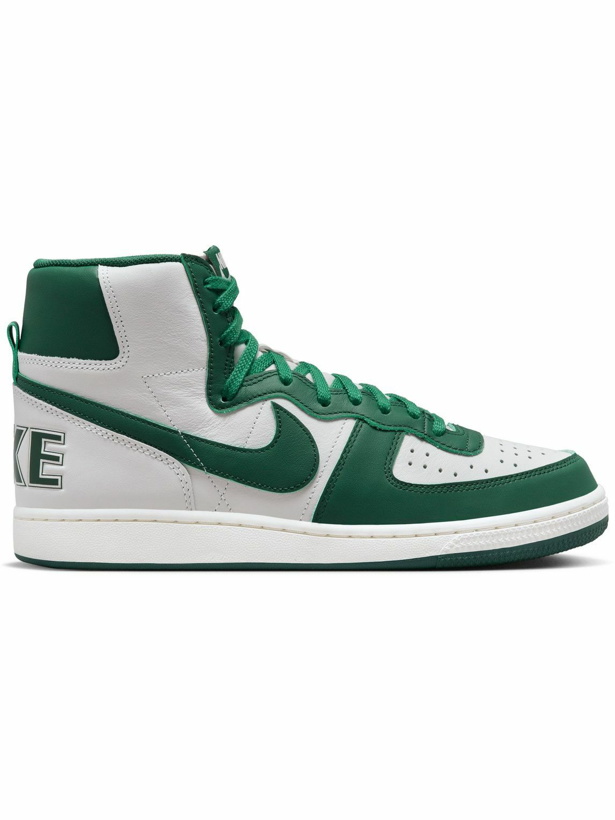 Photo: Nike - Terminator Leather High-Top Sneakers - Green