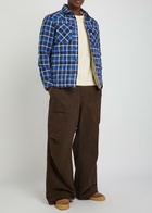 Moncler Grenoble Quilted Checked Stretch-cotton Overshirt Blue