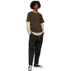 mastermind WORLD Brown and Beige Layered Long Sleeve T-Shirt