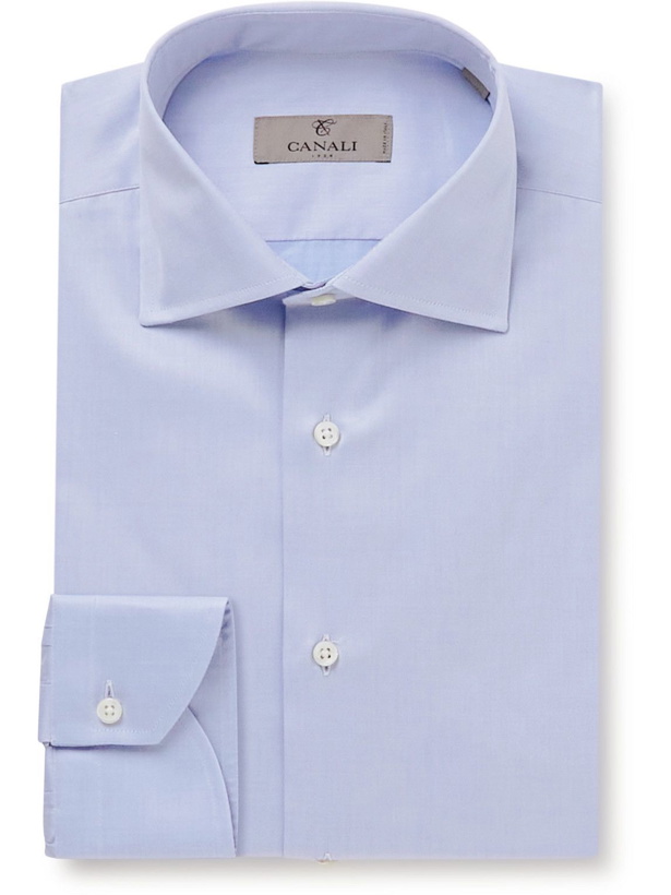 Photo: Canali - Cutaway-Collar Cotton Shirt - Blue