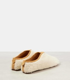 Loro Piana Floaty faux shearling-trimmed leather slippers