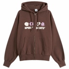 Pawa Speed Sports Men's Multi Monogram Zip Hoodie in Chocolate