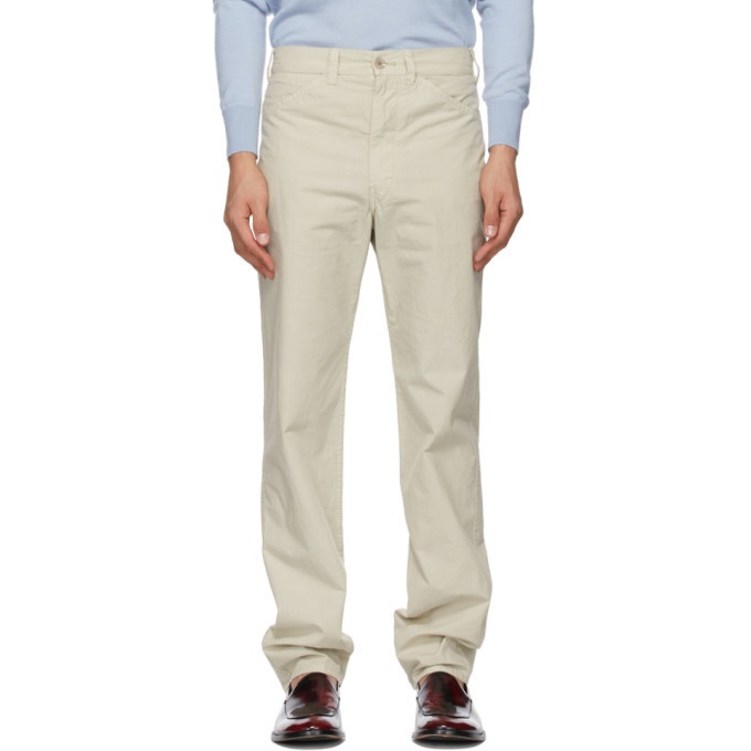 Photo: Lemaire Beige Tapered 5 Pocket Trousers