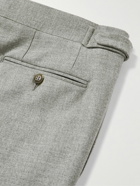 Canali - Balance Wool-Blend Flannel Trousers - Gray