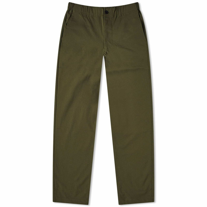 Photo: Norse Projects Men's Ezra Relaxed Solotex Twill Trouser in Beech Green