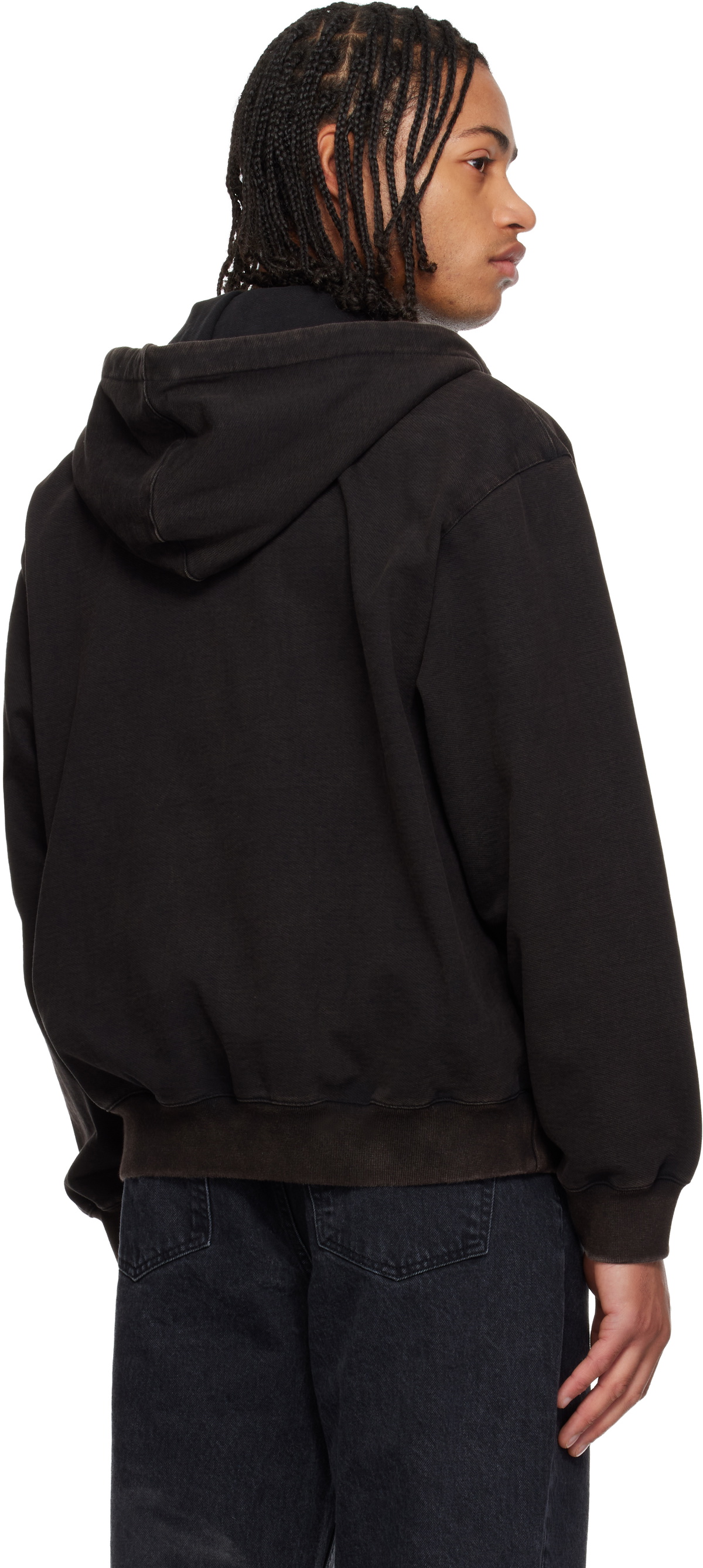 Solid Homme Black Half Zip-Up Jazz Graphic Hoodie