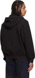 Solid Homme Black Half Zip-Up Jazz Graphic Hoodie