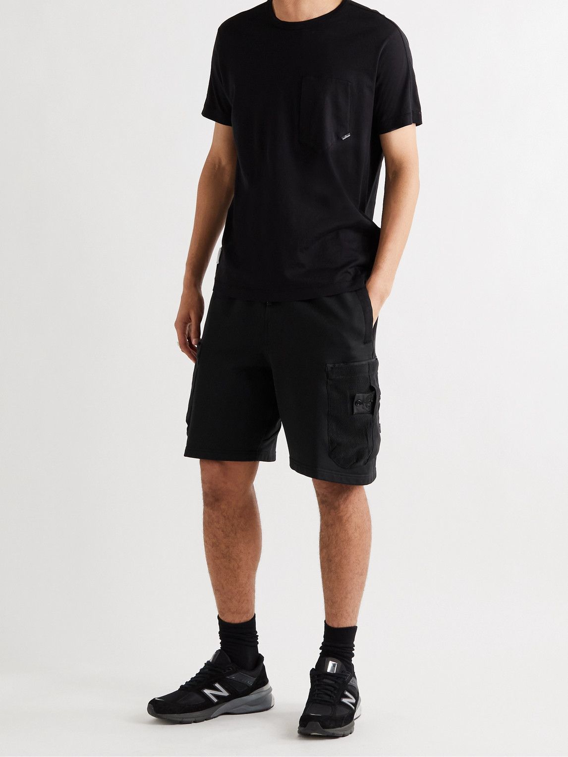 Stone Island Shadow Project - Wide-Leg Logo-Appliquéd Corduroy