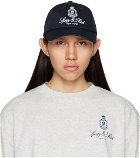 Sporty & Rich Navy Embroidered Cap