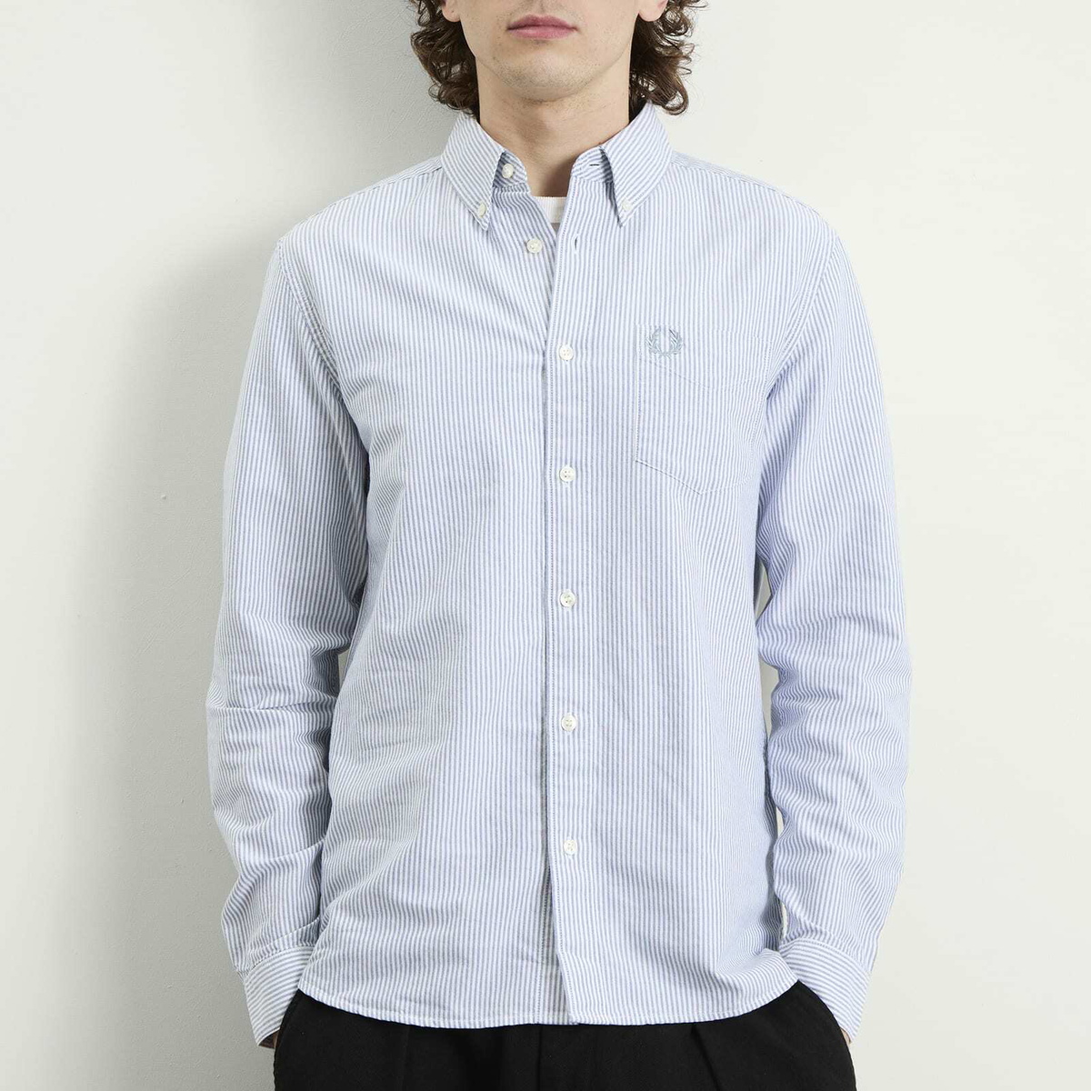 Fred Perry Men's Oxford Stripe Shirt in Blue/White