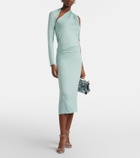 Mugler Asymmetric jersey midi dress