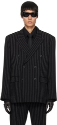 Ernest W. Baker Black Double Breasted Blazer