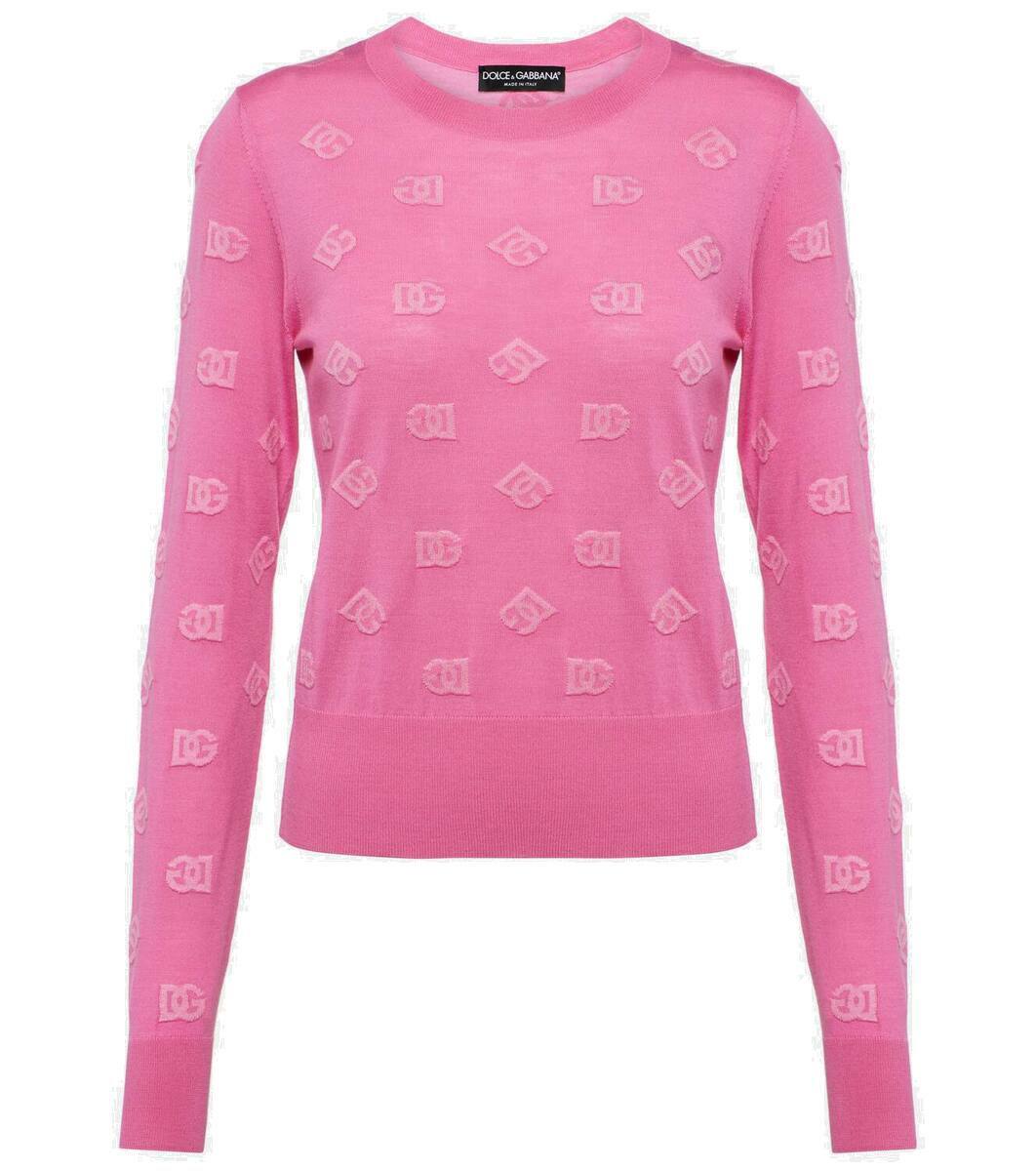 Dolce & Gabbana Grey Sweater With Logo Embroidery