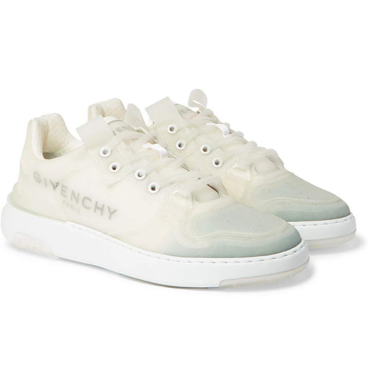 Photo: Givenchy - Wing Logo-Print Translucent Rubber Sneakers - White