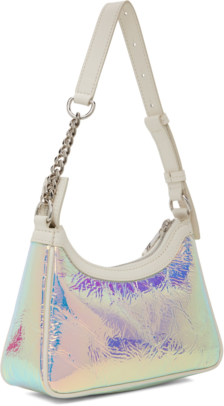 Balmain Silver & Off-White Iridescent B-Army Bag Balmain