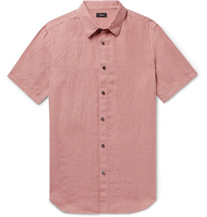 Photo: Theory - Irving Linen Shirt - Pink