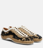Dries Van Noten Embellished canvas sneakers