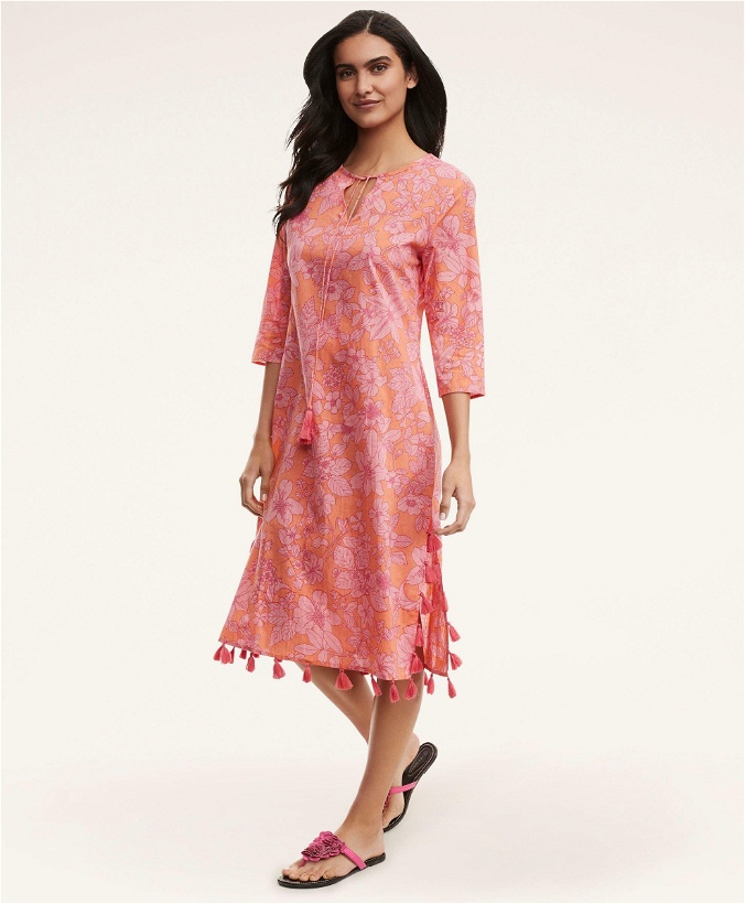 Photo: Brooks Brothers Women's Cotton Voile Floral Print Beach Coverup | Orange