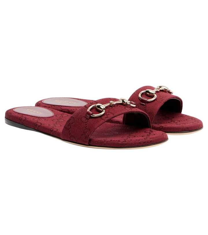 Photo: Gucci Horsebit GG canvas slides