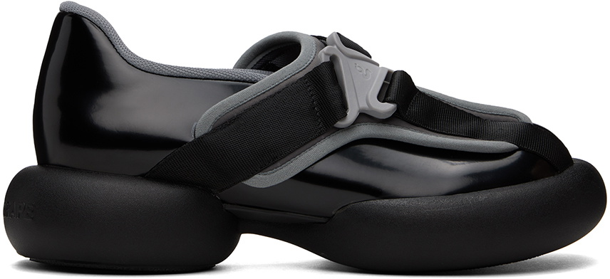 Grape Black Safety Buckle Mary Jane Loafers