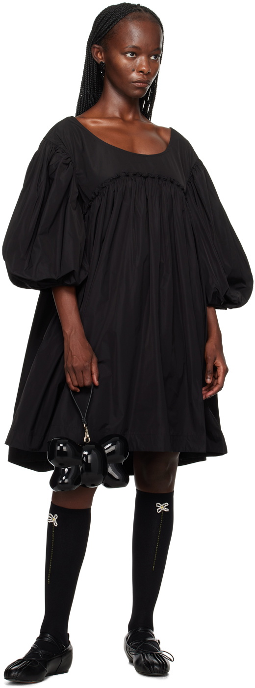 Simone Rocha Black Gathered Minidress Simone Rocha